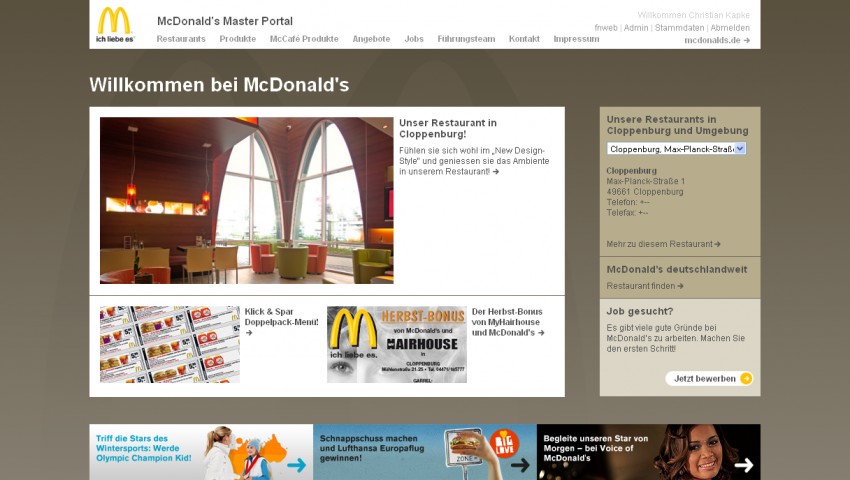 Startseite (Standard Farbwelt / Prototyp)